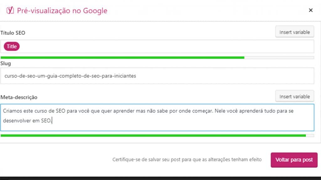 Guia completo de treinamento em WordPress e SEO - Crie sites