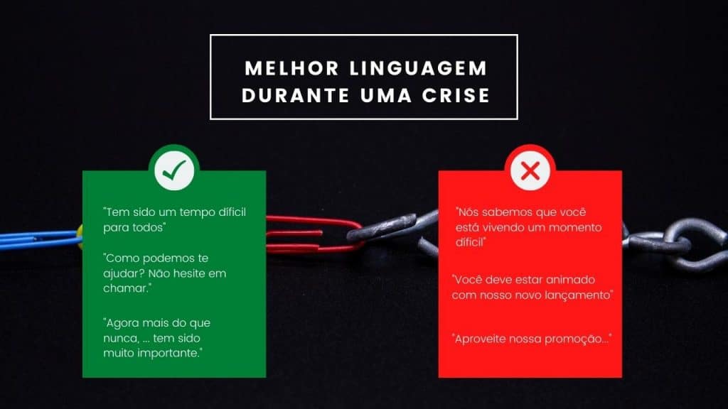 Melhor linguagem durante uma crise